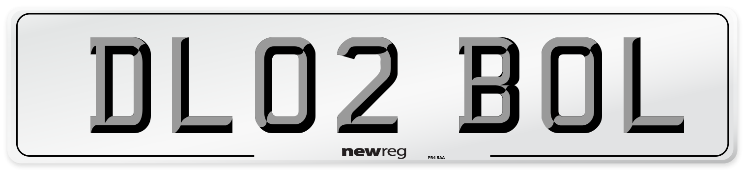 DL02 BOL Number Plate from New Reg